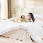 Andency White Comforter Set California King, Boho Tassel Lightweight Bedding - Image 3