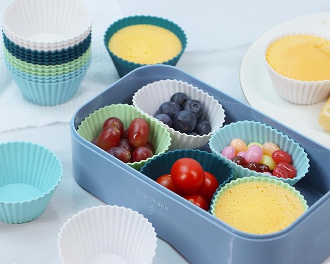 Large Silicone Baking Muffin Cups, 12 Pack Reusable Cupcake Liners Jumbo Size - Image 6