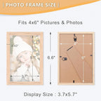 ATOBART 4x6 Picture Frame, OAK Wood Photo Frame - Image 2