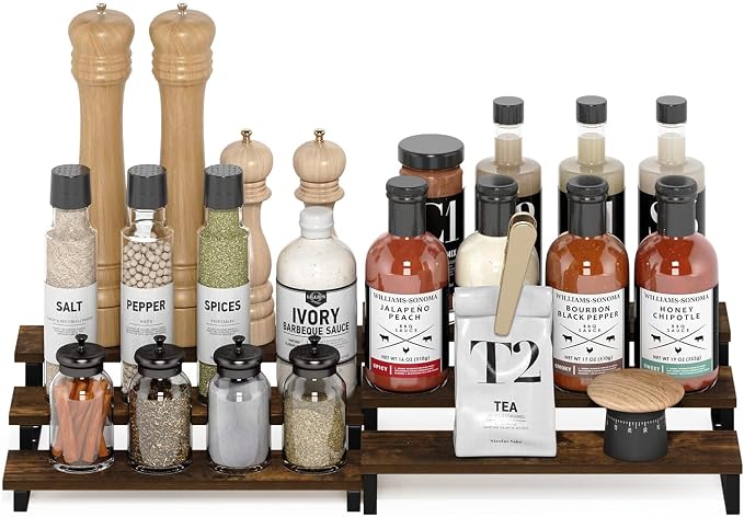Furinno RAVEL Kitchen Countertop Organizer Set of 2, 3-Tier Counter Shelves - Image 6