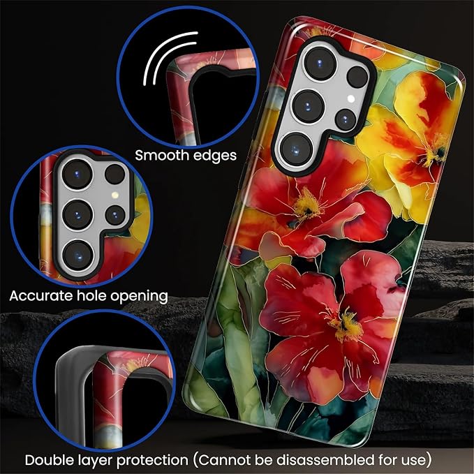 Case for Samsung Galaxy S26 Ultra Case, Vintage Floral Girly Design- Hybrid - Image 5