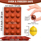 Lerykin Small 15-Cavity Semi Sphere Silicone Molds Non-Stick, 2 Packs Half - Image 6
