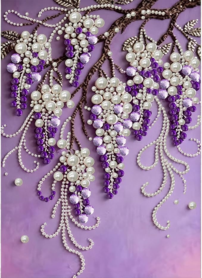 GEMFAMILY 5D Diamond Art Kits for Adults, DIY Violet Pearl Diamond Painting Kit by Unknown