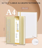 Graph Paper Notebook, Spiral Notebook Journal 8.5” x 11”, A4 Large Grid - Image 2
