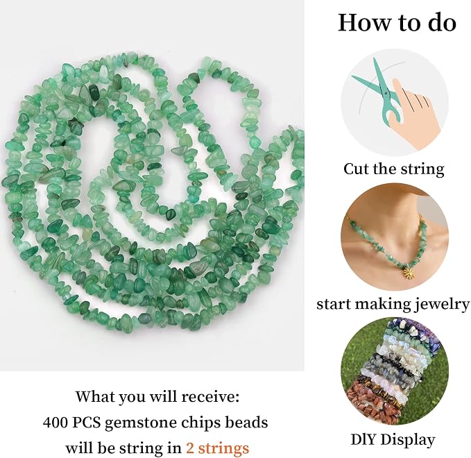 400pcs Natural Chip Stone Beads - Image 9