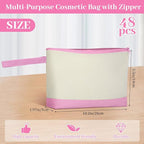 Silkfly 48 Pcs Cotton Canvas Makeup Bags Cosmetic Zipper Bags 10.2 x 5.5 x 2'' - Image 2
