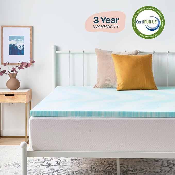 Linenspa 2 Inch Swirl Gel Memory Foam Mattress Topper, California King Size – - Image 6