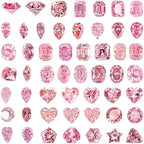 50Pcs Pink Transparent Aesthetic Gem Stickers - Image 2