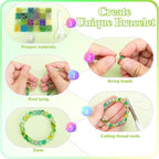 XSEINO About 1200+ pcs 6mm Glass Beads Bracelet Making Kit, 24 Assorted Green - Image 5