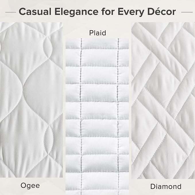 Comfort Spaces Queen Quilt Set Modern Reversible Ogee Coverlet Queen Bedding - Image 5