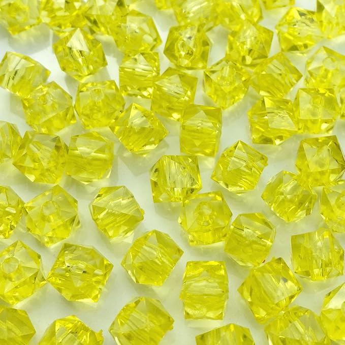 400pcs 8mm Acrylic Cube Faceted Beads Colorful Square Plastic Spacer Beads by LIMAOLLY