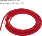 uxcell PET Expandable Sleeving 10ft 1/4" Red Cable Management Sleeve Cord - Image 3