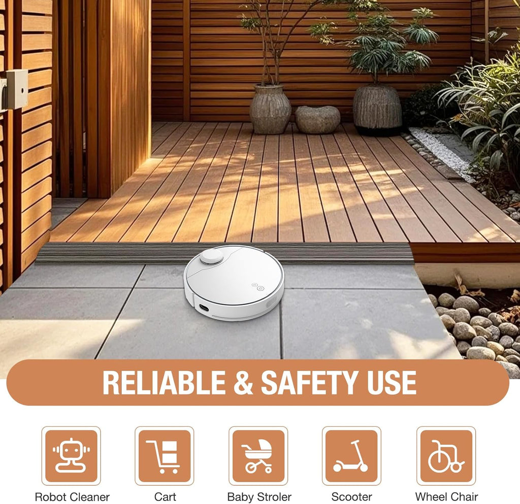 Floor Transition Strip Self Adhesive Vinyl Door Threshold for Doorways Carpet Edging Trim Overlap Edge Reducer for Laminate Floor, Carpet, Tile (Grayish Brown Wood Grain, 1/5" to 2/5", 3.3Ft)