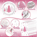 Pickmesh 400 Pcs Pink Winter Party Supplies Silver Xmas Tree Snowflake - Image 3