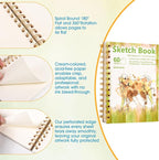 Qlmhudaim Mixed Media Sketchbook, 60 Sheets 160gsm/98lb Acid-Free Paper - Image 4