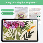 Herdiese Embroidery Kit for Beginners & Adults, Pre-Printed Fabrics, 9 Needles - Image 3
