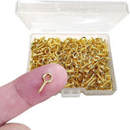 300PCS Mini Screw Eye Pin Pegs, 10 x 5mm Hooks, Self Tapping Screws by TTSAM