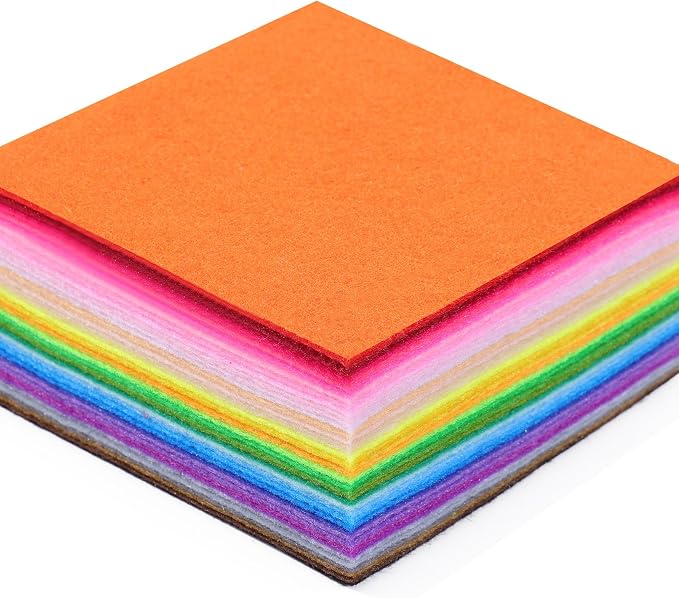 40 PCS Assorted Colors Soft Nonwoven Felt Sheets by ANJOVEIO