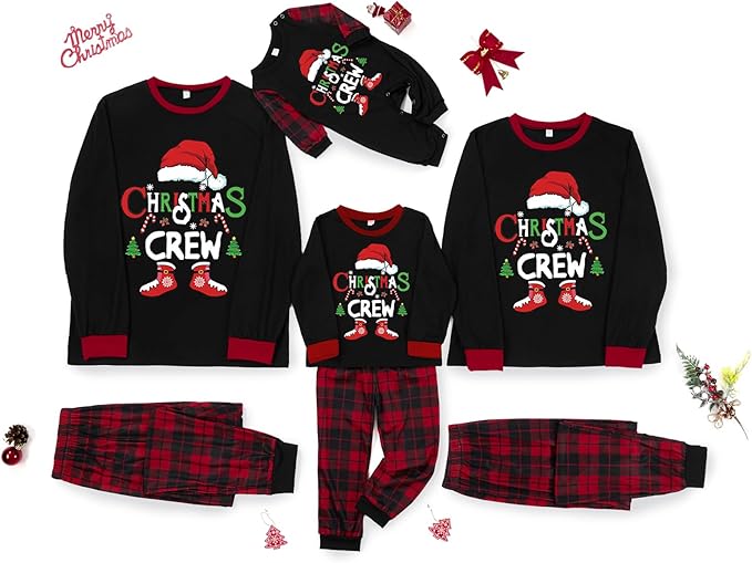 Awoscut Family Christmas Pajamas Matching Pajamas for Family, Xmas PJs Sets Holiday Sleepwear
