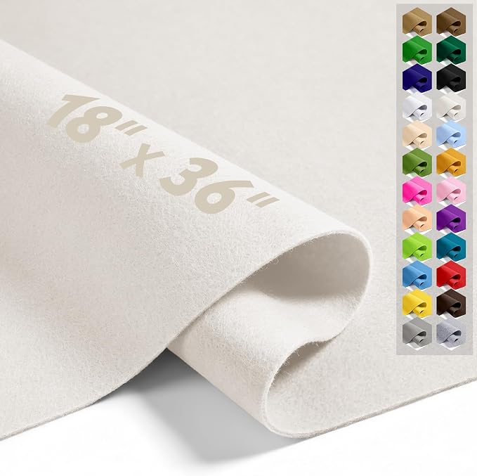 Ivory 18" X 36" Felt Fabric Sheet by Luceinvita