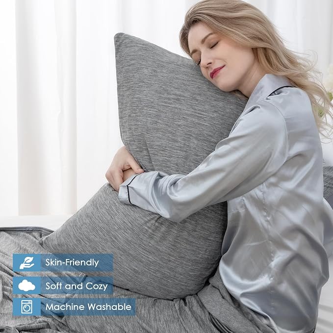 CHOSHOME Body Pillow Cover, Cooling Pillow Cases Zipper Long Pillow Case - Image 5