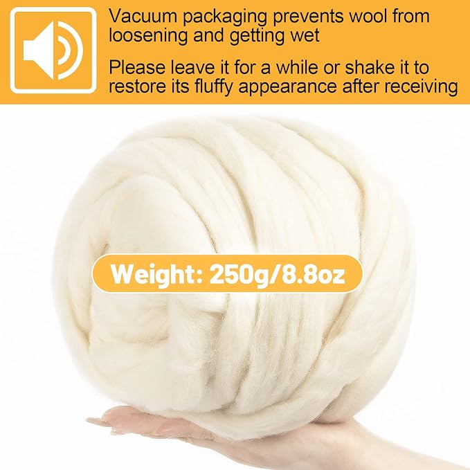 Natural Wool Roving - Image 4