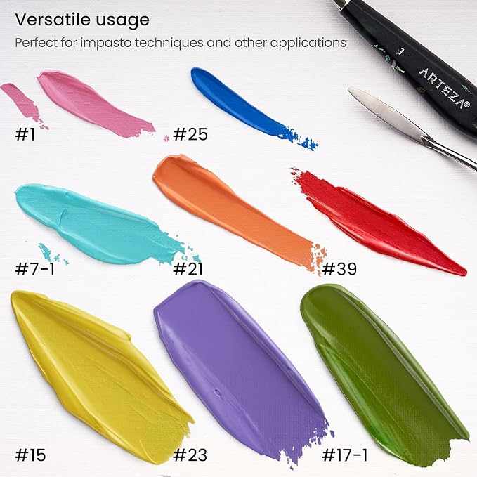 Arteza Palette Knives 8-Pack, Sizes No. 1, Durable Stainless Steel Blade & - Image 5