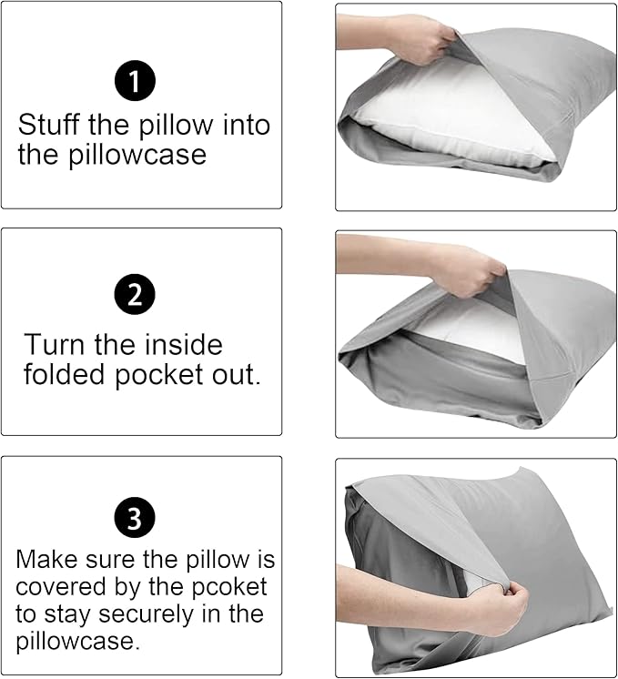 FLXXIE 6 Pack Microfiber Queen Pillowcases, Ultra Soft and Wrinkle, Fade - Image 6