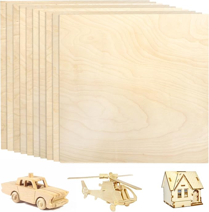 Yarlung 10 Pack Baltic Birch Plywood, 11.8 x 11.8 x 1/4 Inch Baltic Birch Wood by Yarlung