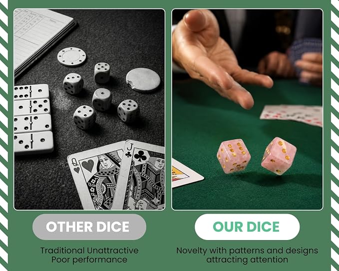 2 Pcs Mahjong Crystal Dice 16mm Pink Crystal D6 Mahjong Dice Set Mahjong Sieve - Image 3