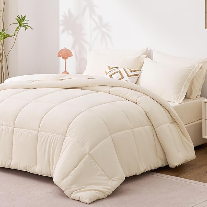 Love's cabin Twin XL Comforter Set Beige, 5 Pieces Twin XL Bed in a Bag - Image 2
