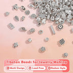 350 Pcs Silver Spacer Beads for Jewelry Making, Mixed Bulk Random Styles Metal - Image 5
