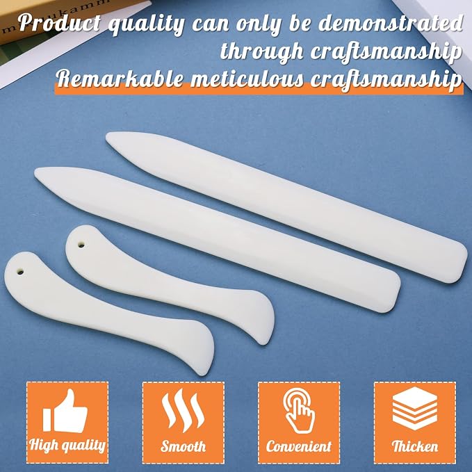 WONVOC 4 Pcs Bone Folders, Crease Makers, Scoring Tool, Plastic Bone Folder - Image 4