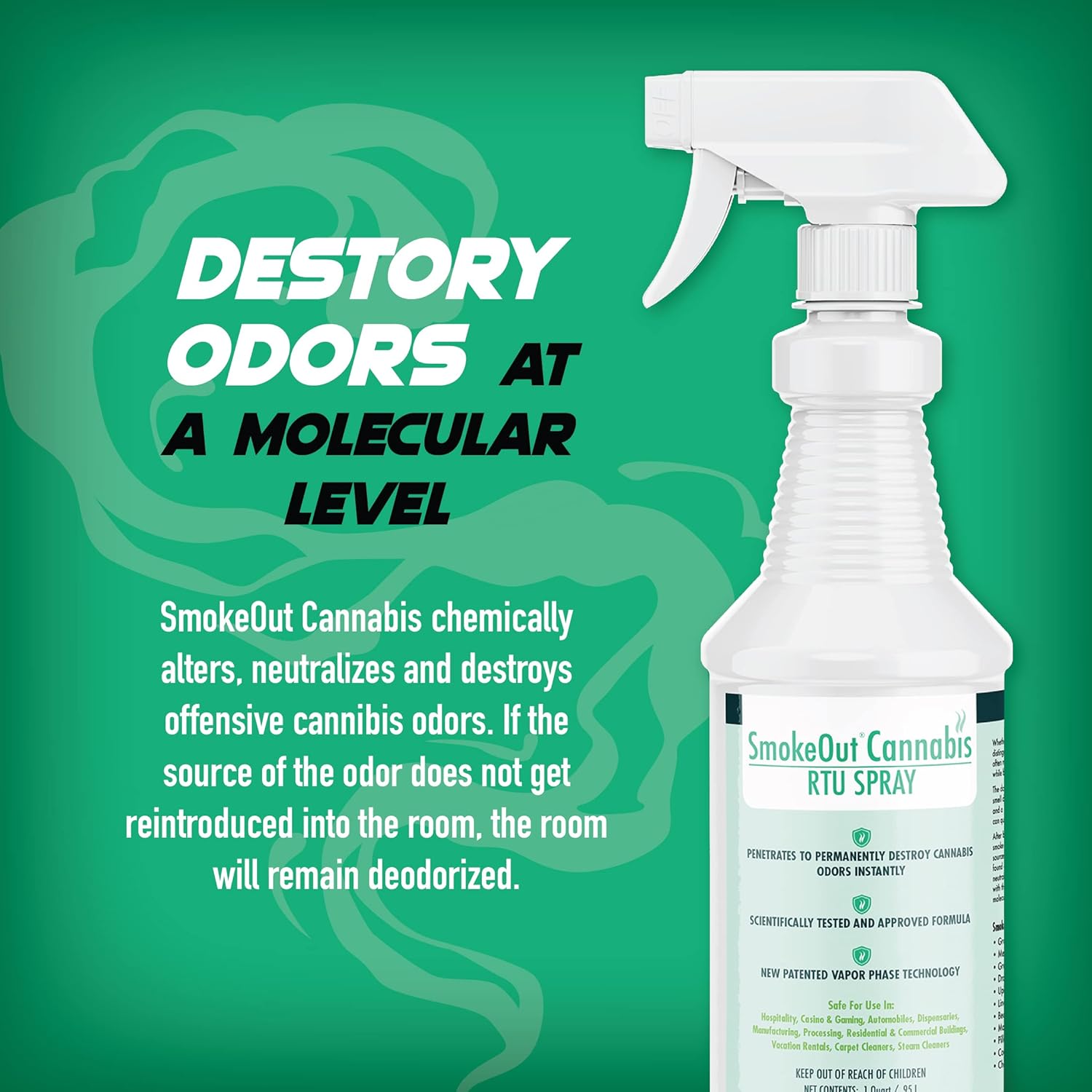 SmokeOut - Commercial Strength Odor Eliminator - Neutralizer, Deodorizer, Odor Remover (32 ounce)