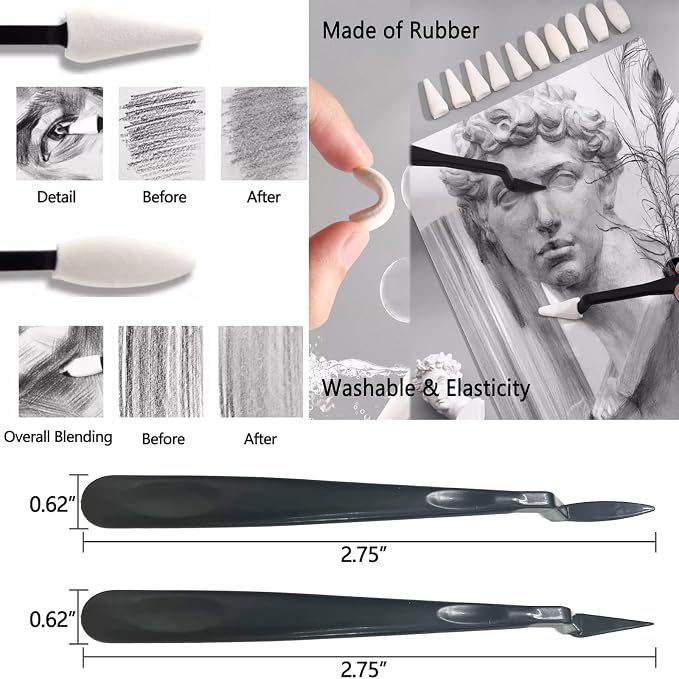 100 Art Supplies Drawing Kit Pro Drawing Supplies Set has 3-Color Sketchbook - Image 6