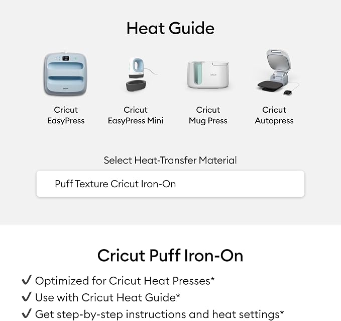 Cricut® Puff Iron-On, Classics Sampler - 12 in x 12 in | HTV Heat Transfer Vinyl - Image 8