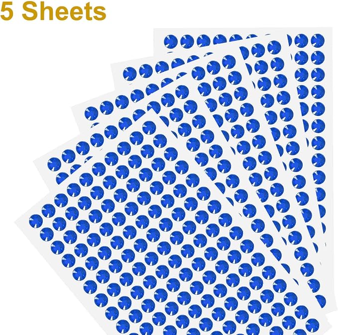 HARFINGTON 5 Sheet/800pcs Rhinestone Adhesive Stickers Self Adhesive Acrylic - Image 3