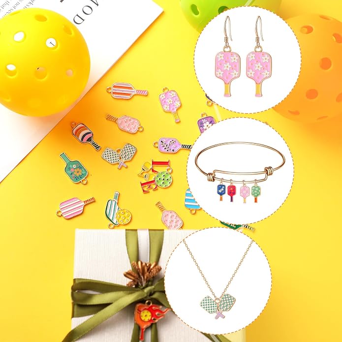 100 Pcs Sport Charms Bulk for Jewelry Making Football Soccer Volleyball - Image 2