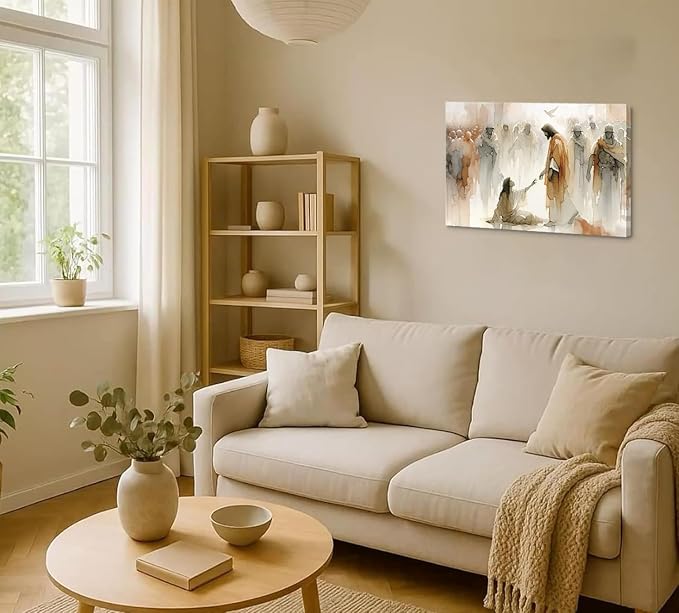 Jesus Heals The Woman Wall Art Canvas Poster Print Artwork - Image 7