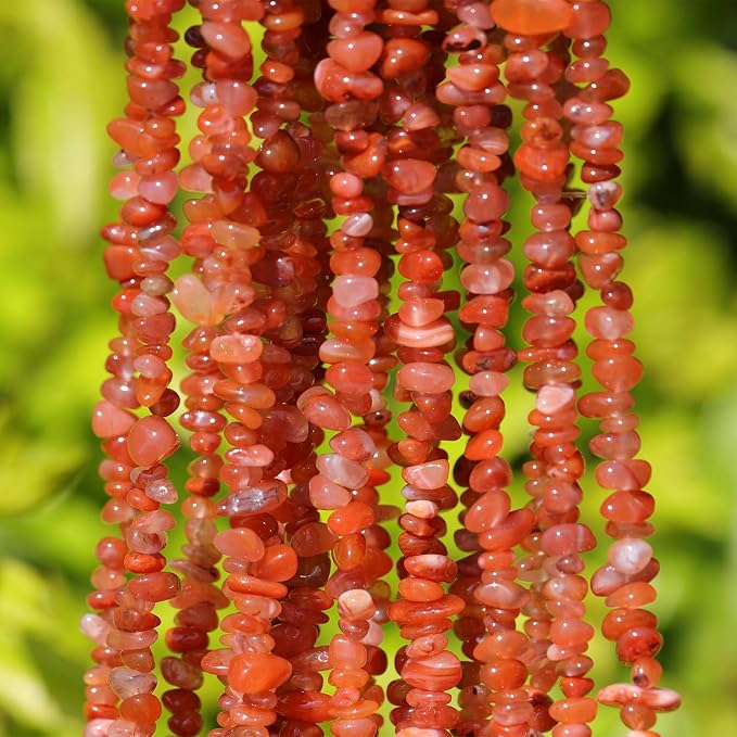 400Pcs 5-8mm Natural South Red Agate Chip Stone Beads | Pre-Drilled Irregular - Image 5