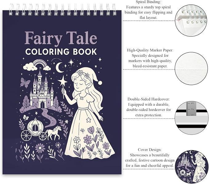 Fuxi Coloring Books for Ages 8-12 Girls, 50 Sheets Blank Paper Drawing Pad + 50 - Image 2