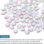 MECCANIXITY 50PCS Flat Back Acrylic Teardrop Gems 10x14mm Artificial Rhinestones - Image 4