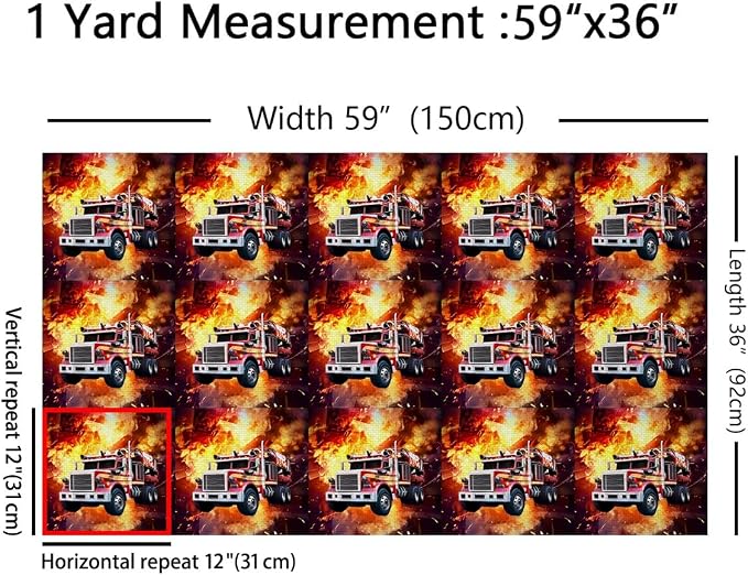 Erosebridal Fire Truck Upholstery Decor Fireman Soft Not Stretchy Decor Car - Image 2