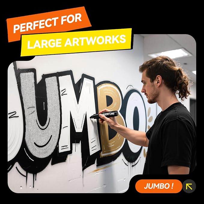 Coogert 3Pcs Coffee Jumbo Poster Markers, 15MM Thick Permanent Acrylic Graffiti - Image 5