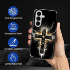 for Samsung Galaxy S26+ Case, Cool Cross Pattern Glossy 2 in 1 Shockproof - Image 4