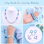 Wuollgess 3500 PCS Valentines Blue Clay Beads - Image 4