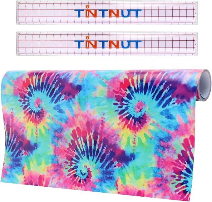Tintnut Tie Dye Permanent Vinyl Roll 12in x 5ft Purple Red Adhesive Vinyl | by Tintnut