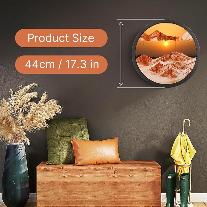 17.3" Moving Sand Art, 3D Sand Art Pictures Deep Sea Sandscape Living Room - Image 3