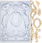 Art Mold for Polyclay Air Dry Clay Plaster, Wreath and Frame by FUNSHOWCASE