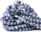 45PCS 8mm Natural Blue White Sodalite Gemstone Round Loose Beads by CHEAVIAN